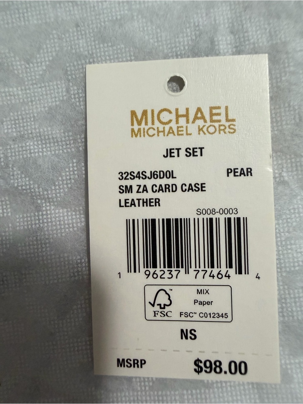 Michael Kors Lime Green Quilted Zip Card Case - Picture 4 of 5